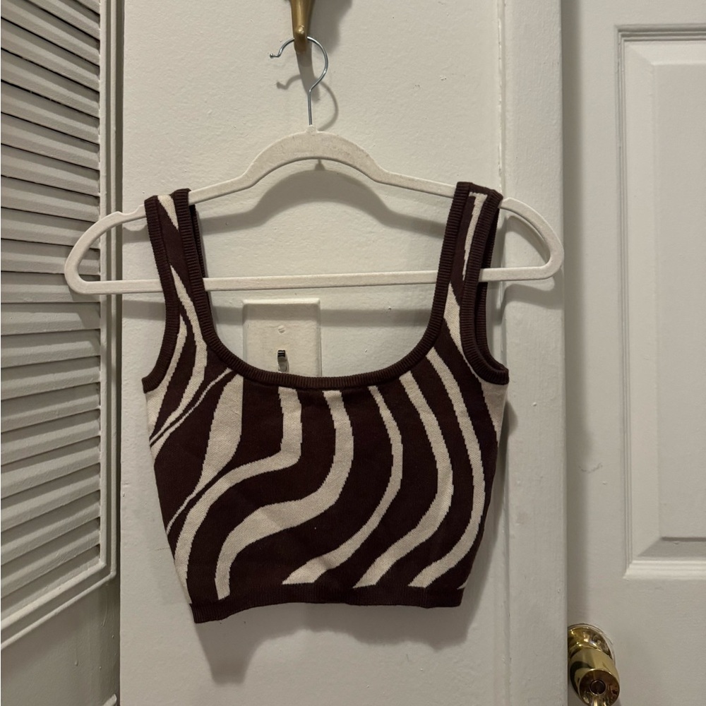 Knit Zebra Crop Top